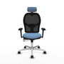 PIQUERAS Y CRESPO Silla de oficina Jorquera con mecanismo Sincro/Traslack, Azul cielo y Negro