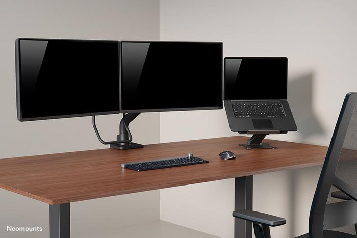 Neomounts DS20-740BL1 Soporte para portátil para pantallas de 11-15", hasta 5 kg, altura ajustable 1,7-16,8 cm, plegable, compacto, negro