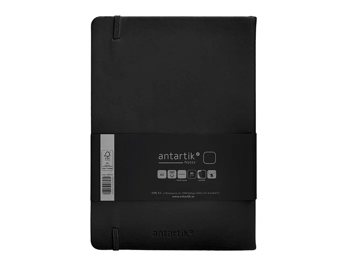 Antartik Cuaderno A5 Tapa Dura Hojas Lisas Negro 100 Hojas 80gr FSC Colección Antartik Notes