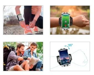 Mobilis Brazalete Deportivo para Brazo/Muñeca, Funda Caso Universal para Smartphones 4'' a 6'', Color Negro, Hasta 15.2 cm (6 Pulgadas)