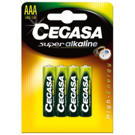 CEGASA Pila Alcalina AAA LR03 1,5 V, 4 Unidades