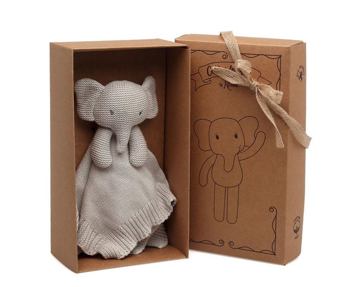 Dudú 25 cm Elefante Algodón Gris