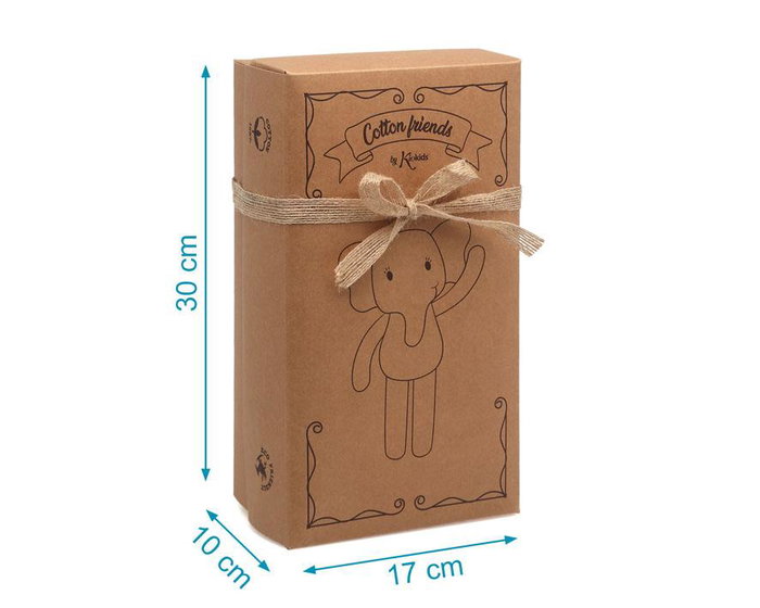 Dudú 25 cm Elefante Algodón Gris