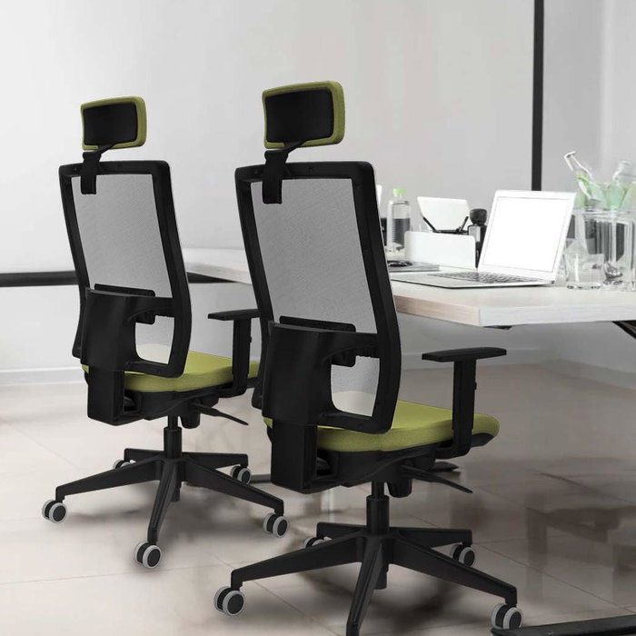 PIQUERAS Y CRESPO Silla de oficina Horna con mecanismo Sincro, Granate y Gris