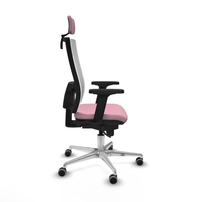 PIQUERAS Y CRESPO Silla de oficina Horna con mecanismo Sincro, Rosa y Blanco