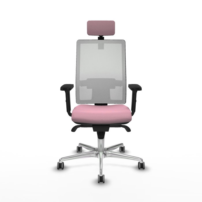 PIQUERAS Y CRESPO Silla de oficina Horna con mecanismo Sincro, Rosa y Blanco