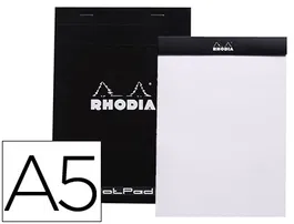 Rhodia Bloc de Notas Black Dot Pad DIN A5 80 Hojas 80 g/m² Liso con Puntos Negros 5 mm Perforado