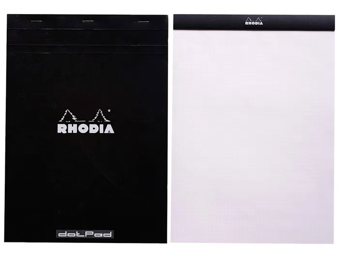 Rhodia Bloc de Notas Black Dot Pad DIN A5 80 Hojas 80 g/m² Liso con Puntos Negros 5 mm Perforado