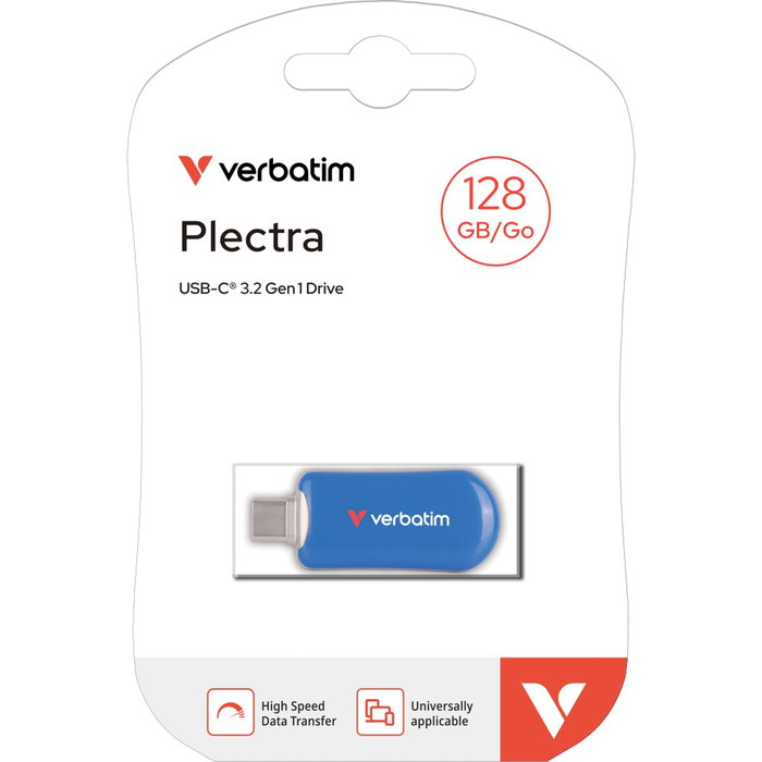 Verbatim Plectra Blue 128GB USB-C Flash Drive Verbatim Plectra Blue 128GB USB-C Flash Drive