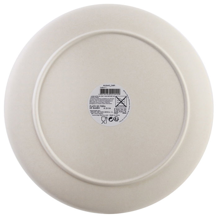 Home Deco Factory Plato de cerámica, colección Little Market, estampado hojas o cuadros, diámetro 25 cm