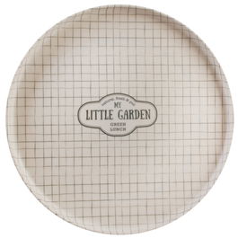 Home Deco Factory Plato Little Market Diámetro 25 cm Estampado Hojas Cuadros