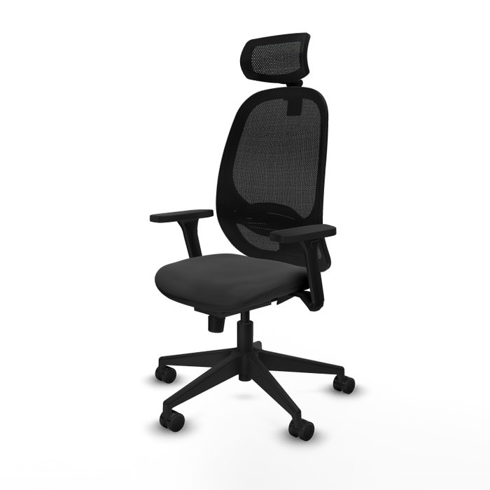 PIQUERAS Y CRESPO Silla de oficina Cilanco con mecanismo Sincro, Gris oscuro y Negro