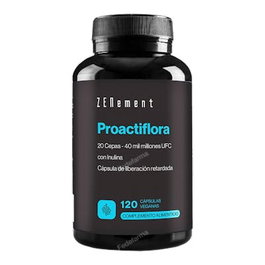 ZENEMENT Proactiflora 19 Cepas Probiótico 30 Mil Millones UFC 120 Cápsulas Veganas Sin Gluten para Salud Digestiva