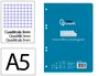 Liderpapel Recambio A5 100 Hojas Cuadriculado Pautado con Margen y 6 Taladros