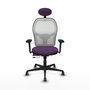 PIQUERAS Y CRESPO Silla de oficina Jorquera con mecanismo Sincro/Traslack Morado y Blanco