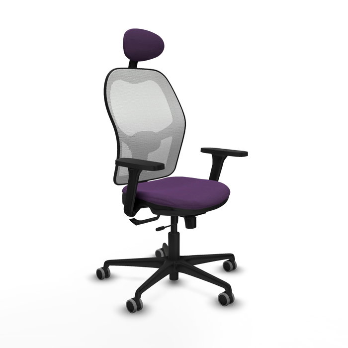 PIQUERAS Y CRESPO Silla de oficina Jorquera con mecanismo Sincro/Traslack Morado y Blanco PIQUERAS Y CRESPO Silla de oficina Jorquera con mecanismo Sincro/Traslack Morado y Blanco