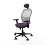 PIQUERAS Y CRESPO Silla de oficina Jorquera con mecanismo Sincro/Traslack Morado y Blanco