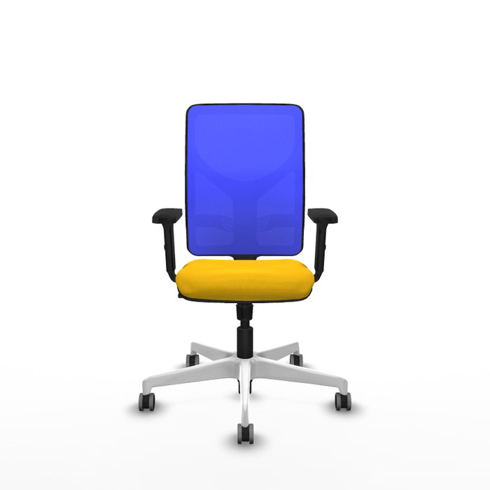 PIQUERAS Y CRESPO Silla de oficina Motilla con mecanismo Sincro, Tela Amarilla y Malla Azul PIQUERAS Y CRESPO Silla de oficina Motilla con mecanismo Sincro, Tela Amarilla y Malla Azul