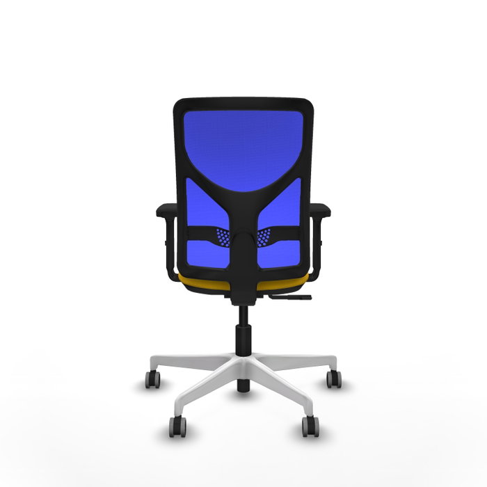 PIQUERAS Y CRESPO Silla de oficina Motilla con mecanismo Sincro, Tela Amarilla y Malla Azul PIQUERAS Y CRESPO Silla de oficina Motilla con mecanismo Sincro, Tela Amarilla y Malla Azul