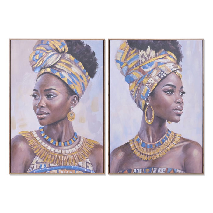 DKD Home Decor Cuadro Lienzo Africana Pack de 2 DKD Home Decor Cuadro Lienzo Africana Pack de 2