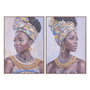 DKD Home Decor Cuadro Lienzo Africana Pack de 2