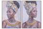 DKD Home Decor Cuadro Lienzo Africana Pack de 2
