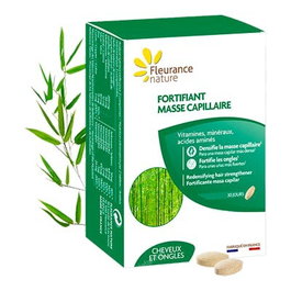 FLEURANCE NATURE Fortificante Masa Capilar 60 Comp - Cabello Sano con Zinc, Selenio, Vitaminas B, Bambú