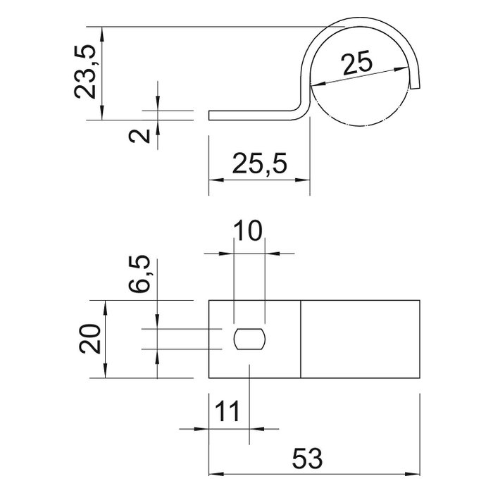 OBO Bettermann 1014501 Abrazadera para cables de acero 25mm