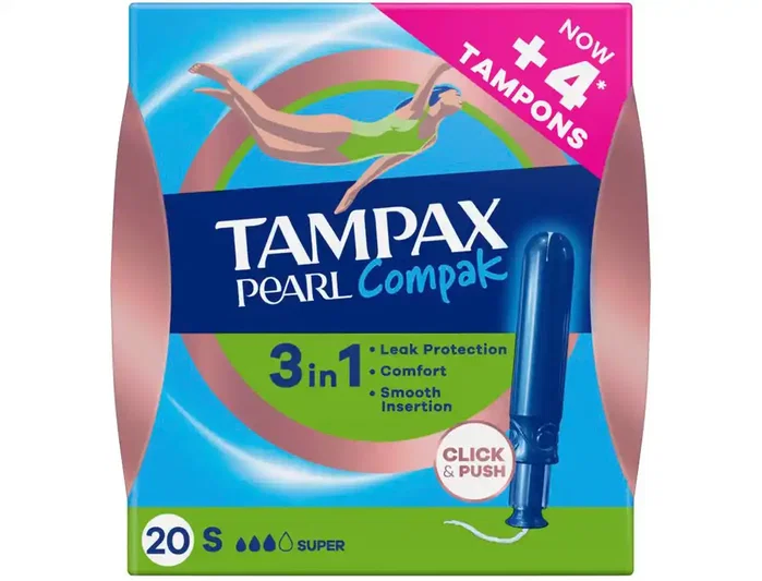 Tampax Pearl Compak Super Caja de 20 Unidades Tampax Pearl Compak Super Caja de 20 Unidades