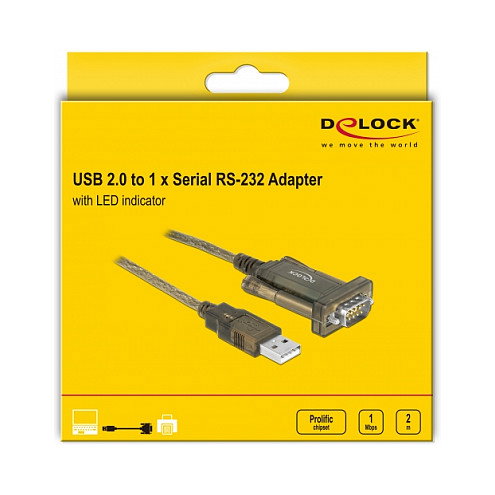 DeLOCK Adaptador USB 2.0 Tipo-A a Serie DB9 RS-232 64073