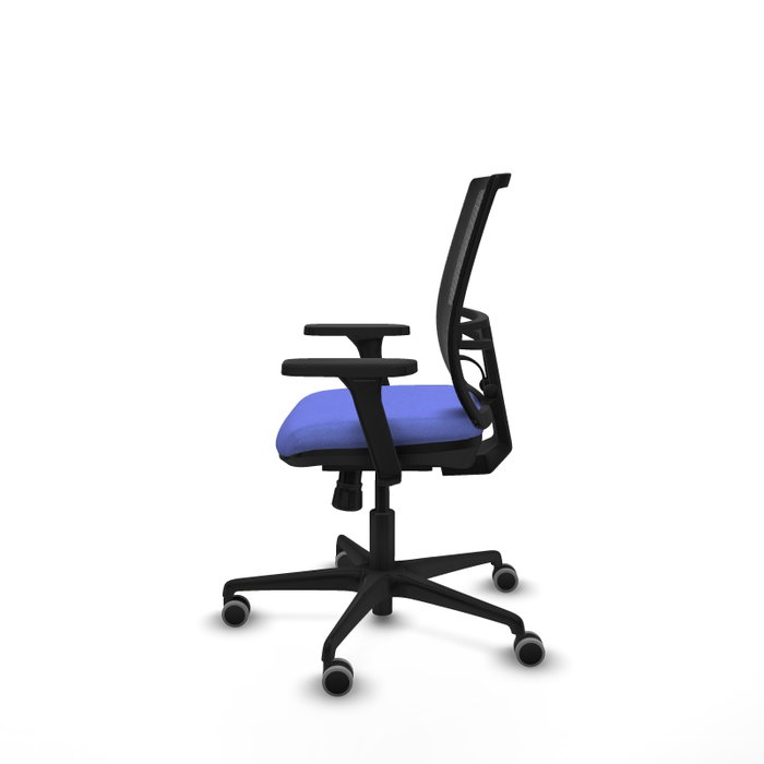 PIQUERAS Y CRESPO Silla de oficina Yunquera con mecanismo Sincro, Azul claro y Negro