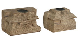 DKD Home Decor Portavela de Teca Pieza Única