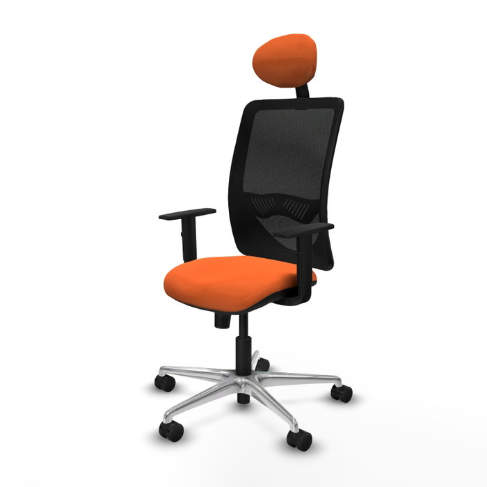 PIQUERAS Y CRESPO Silla de oficina Zulema con Mecanismo Sincro, Naranja y Negro