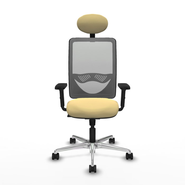 PIQUERAS Y CRESPO Silla de oficina Zulema con mecanismo Sincro, Crema y Gris PIQUERAS Y CRESPO Silla de oficina Zulema con mecanismo Sincro, Crema y Gris