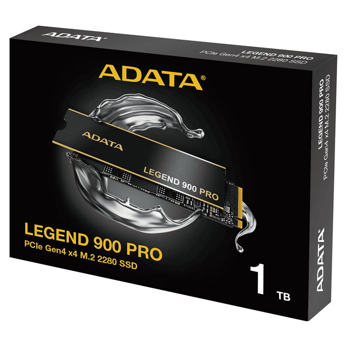 ADATA LEGEND 900 Pro SSD M.2 1 TB PCIe 4.0 x4 NVMe 1.4 (schwarz/gold)
