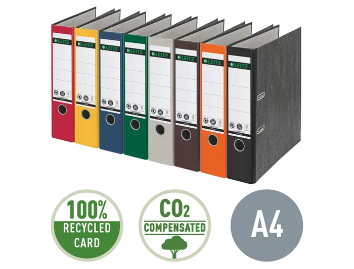 Leitz Archivador de Palanca A4 Lomo 80mm Negro Cartón Reciclado