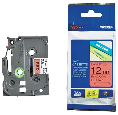Brother TZe-431 Cinta laminada 12mm Rojo/Negro Brother TZe-431 Cinta laminada 12mm Rojo/Negro