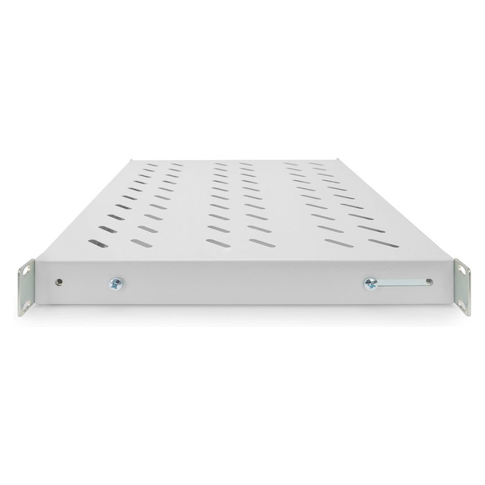 Digitus 1HE Baldas para Armarios de 19" con Carriles Variables, Gris, Capacidad 50kg, Profundidad 350-550mm