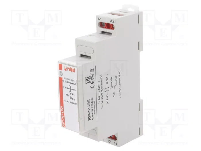 RELPOL RPI-1P-UNI Relé de instalación SPDT 16A RELPOL RPI-1P-UNI Relé de instalación SPDT 16A