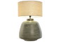 DKD Home Decor Lámpara de Sobremesa de Aluminio Patinado Cobre y Beige Mundra