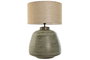 DKD Home Decor Lámpara de Sobremesa de Aluminio Patinado Cobre y Beige Mundra