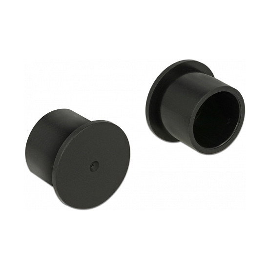 DeLOCK 60165 Cubierta antipolvo para puerto F jack, Negro, 10 piezas