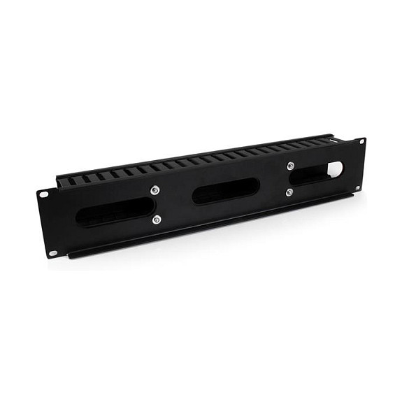 StarTech.com Panel de Gestión de Cableado Horizontal 2U, Canaleta con Cubierta para Racks, Plástico/Acero Negro, EIA RS310-D, 482 x 79 x 88.1 mm