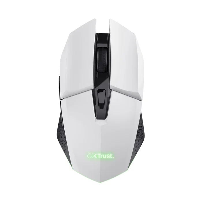 Trust Gaming GXT 110 Felox - Ratón Gaming Inalámbrico para Diestros, 4800 DPI, Recargable, LED Multicolor, 6 Botones, Blanco