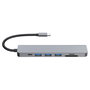 Equip Docking USB-C 7 en 1 con HDMI 4K/60Hz y 100W PD Plata