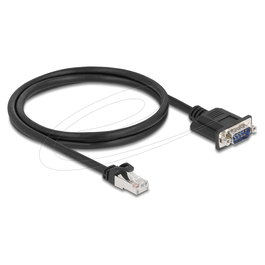 DeLOCK 64351 Cable CAN Bus RJ45 a D-Sub 9 Pin Macho con Tuercas, Cat.5e STP, 1 m, Negro