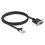 DeLOCK 64351 Cable CAN Bus RJ45 a D-Sub 9 Pin Macho con Tuercas, Cat.5e STP, 1 m, Negro