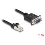 DeLOCK 64351 Cable CAN Bus RJ45 a D-Sub 9 Pin Macho con Tuercas, Cat.5e STP, 1 m, Negro