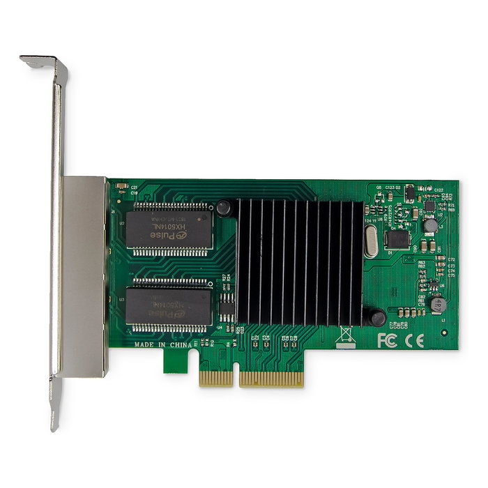 Digitus Tarjeta de Red PCI Express I350, 4 Puertos RJ45 Gigabit, Intel, 5000 Mbit/s, Jumbo Frames, para PC/Server Windows/Linux