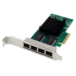 Digitus Tarjeta de Red PCI Express I350, 4 Puertos RJ45 Gigabit, Intel, 5000 Mbit/s, Jumbo Frames, para PC/Server Windows/Linux